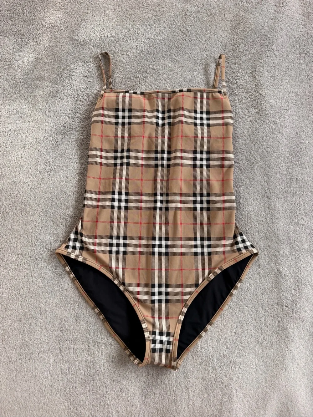 Burberry Women’s Beige Signature Check One Piece Swimsuit Size S